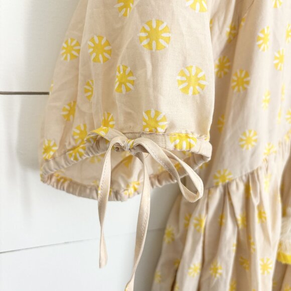 Chelsea & Violet beige with yellow flower patterned dress with tassel ties - Picture 4 of 5